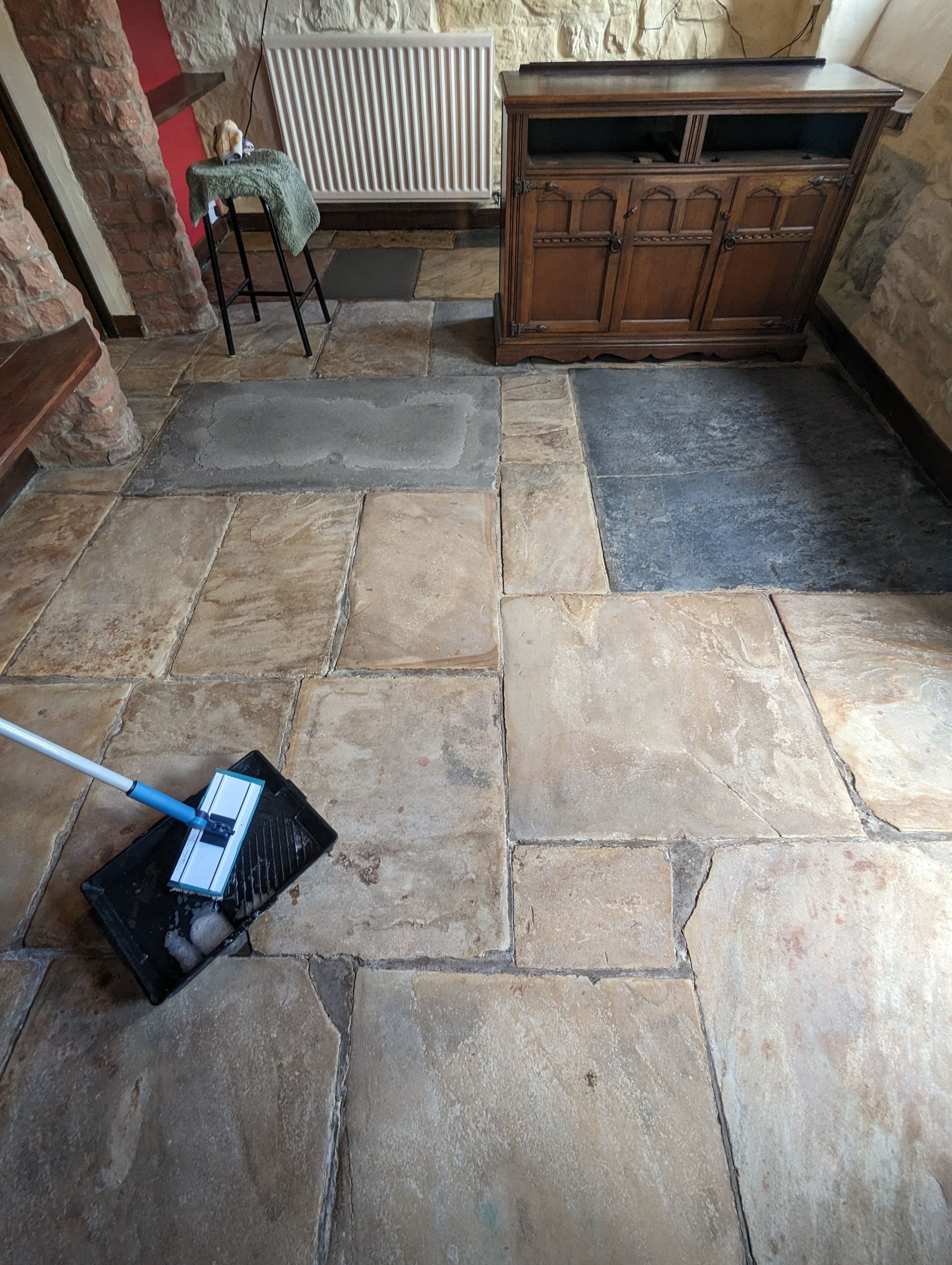 Flagstone floor restoration restoring milling deep cleaning sealing hindley wigan bolton