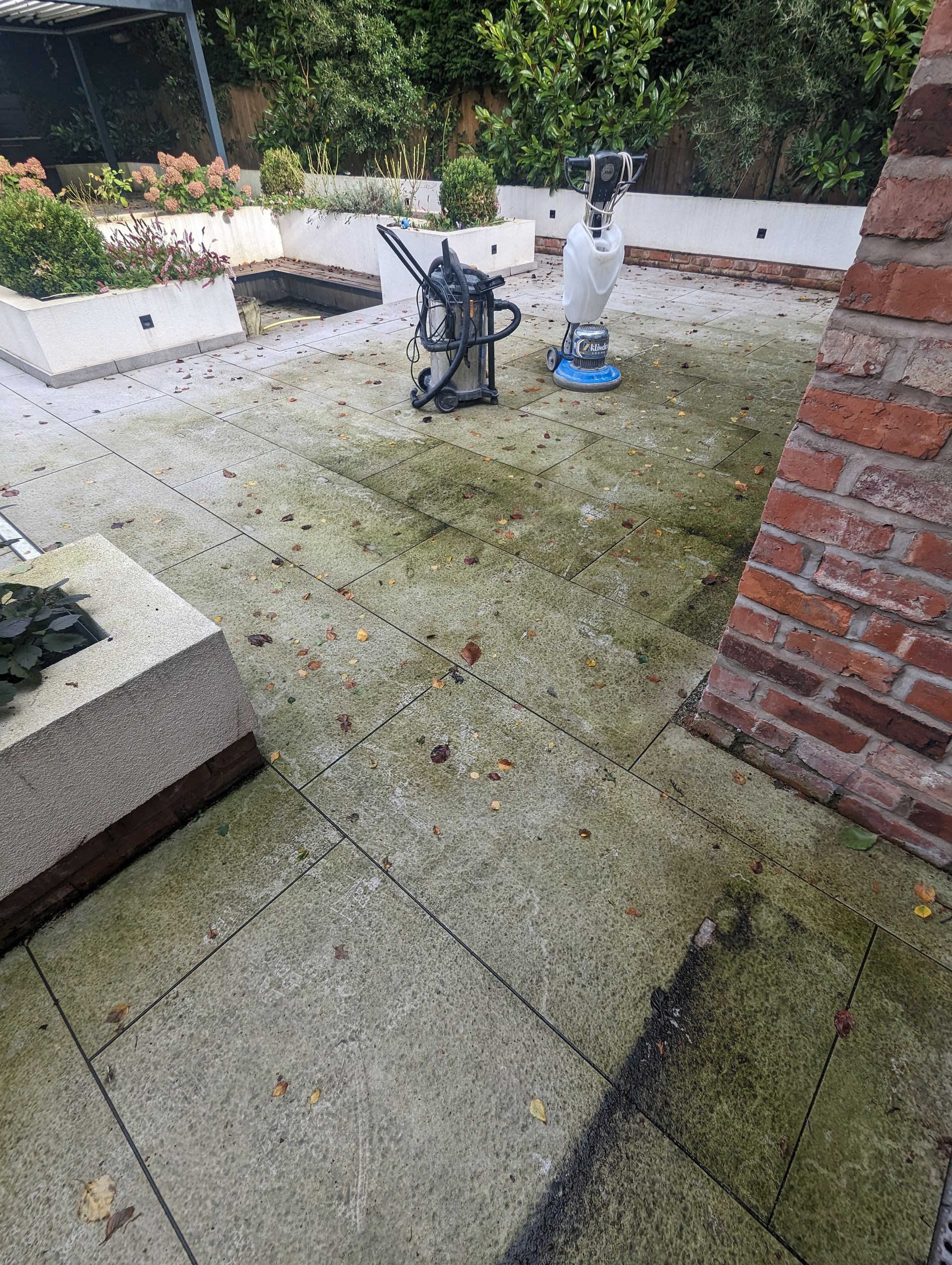 Patio deep cleaning, alderley edge
tile-grout-cleaning-before-after
Comparison of muddy, algae-covered porcelain patio tiles before and after a deep cleaning by Quality Tile Care in Alderley Edge, revealing restored, slip-free surfaces.
Cover Greater Manchester, Liverpool, Lancashire, Derbyshire. Based in Hindley, Wigan. 