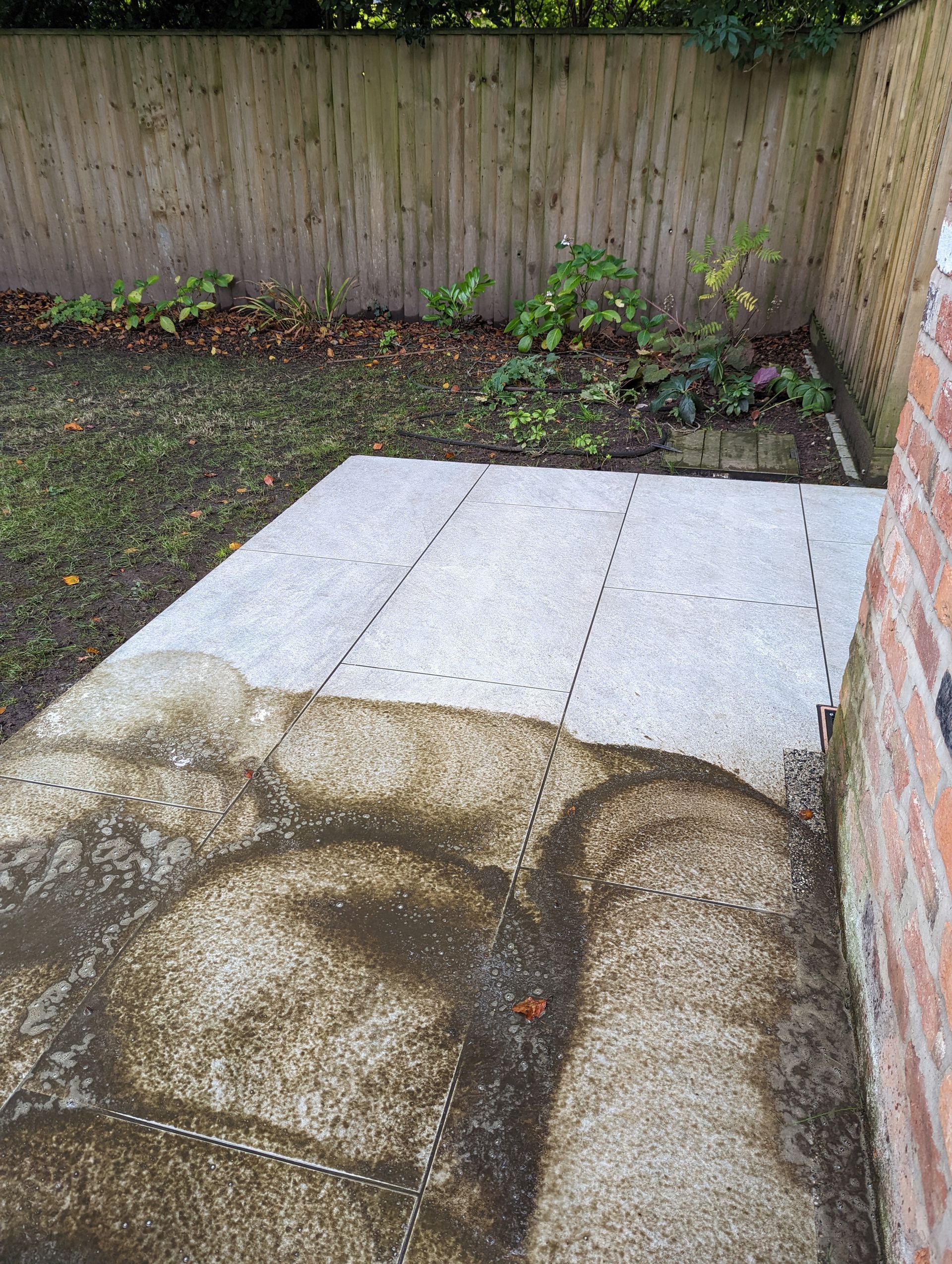 Patio deep cleaning, alderley edge
tile-grout-cleaning-before-after
Comparison of muddy, algae-covered porcelain patio tiles before and after a deep cleaning by Quality Tile Care in Alderley Edge, revealing restored, slip-free surfaces.
Cover Greater Manchester, Liverpool, Lancashire, Derbyshire. Based in Hindley, Wigan. 