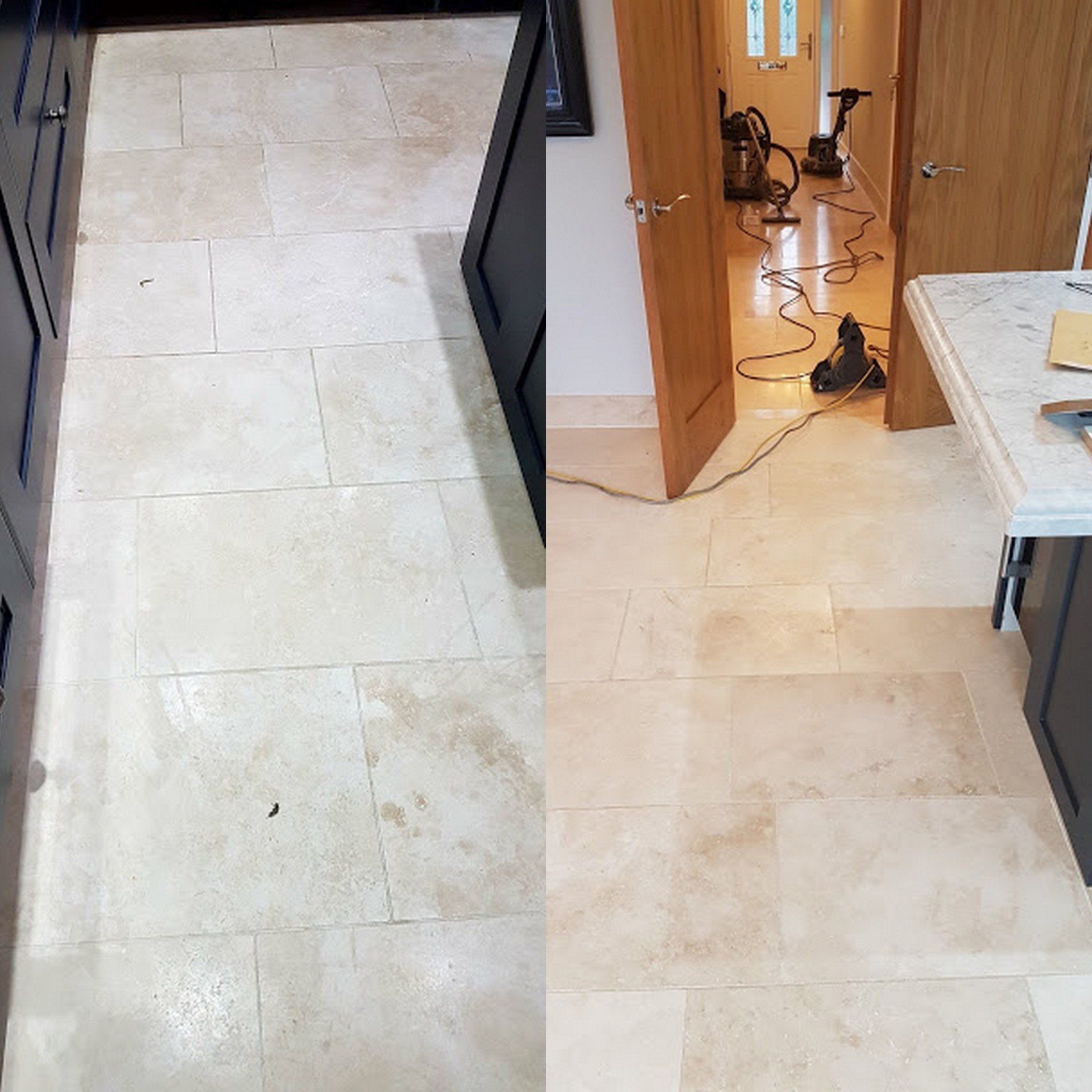Travertine Tiles and Grout Cleaning