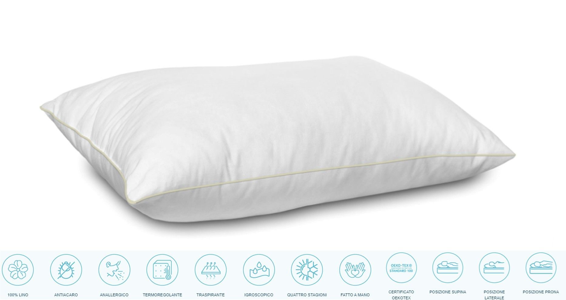 Cuscino in Lino Naturale Soffim Dimensione Riposo