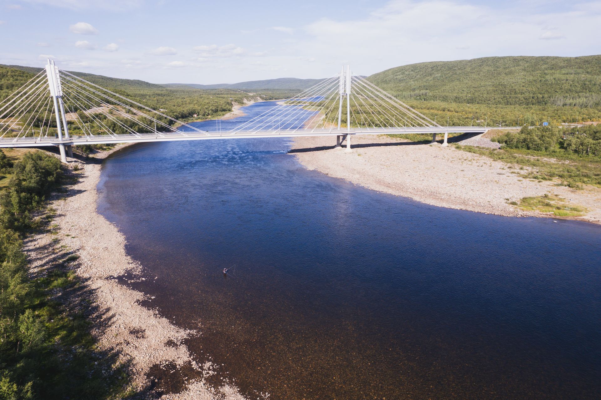 Teno river Sámi bridge Utsjoki Lapland North