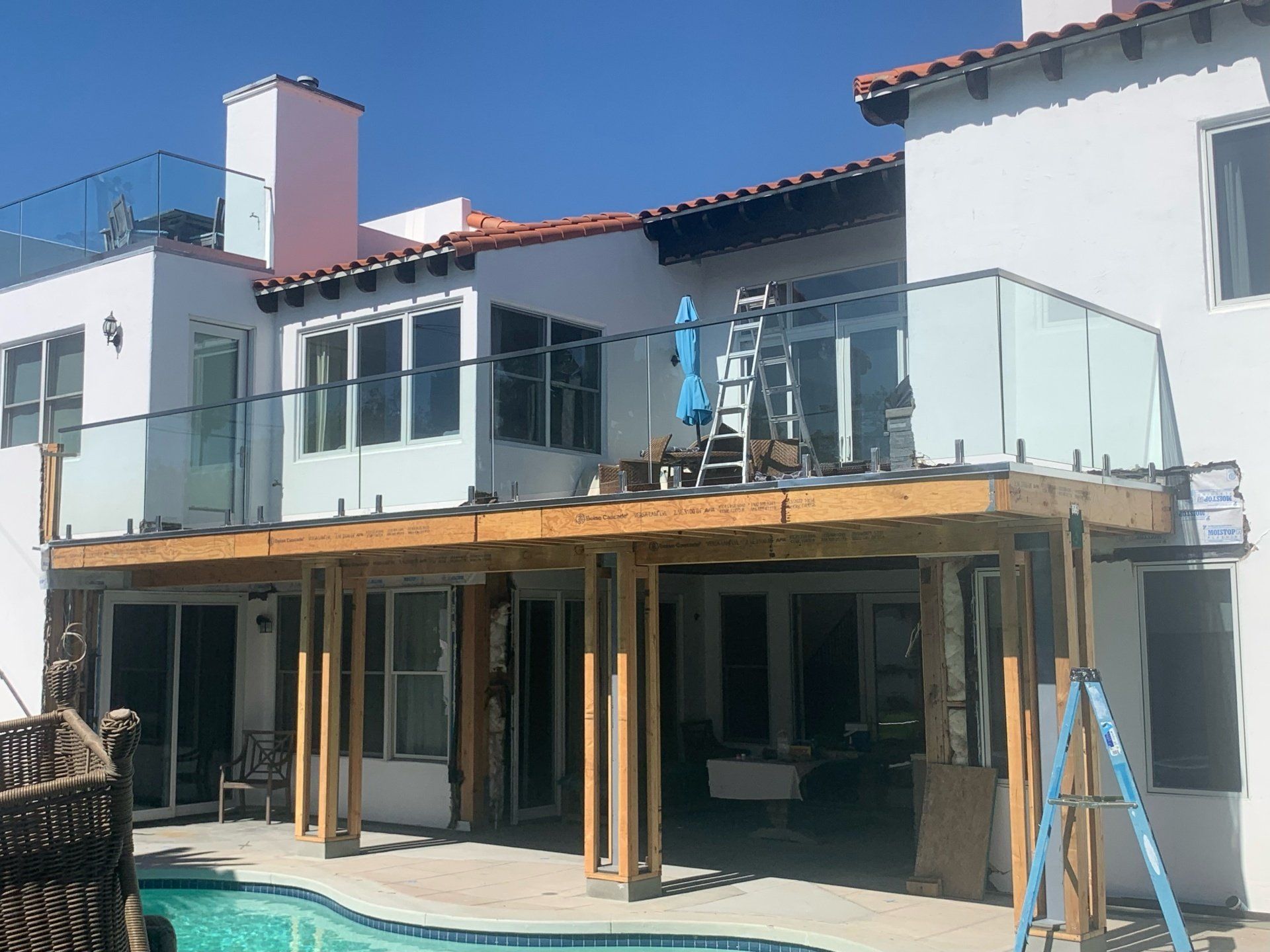 house glass in the balcony