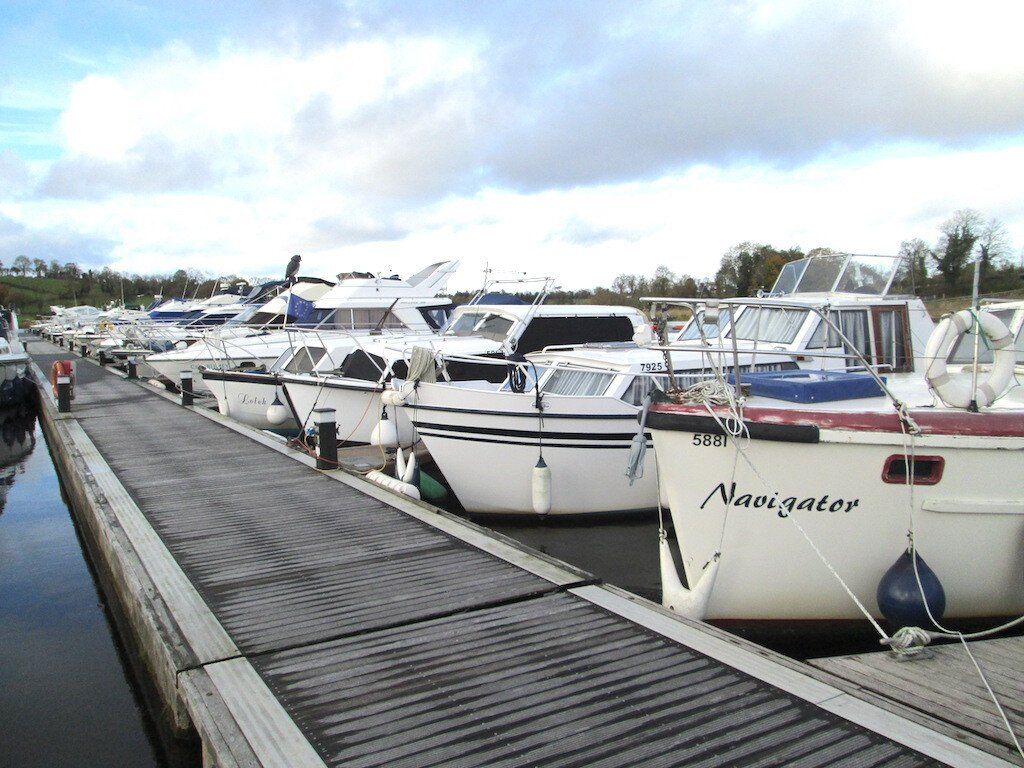 A view of the marine pontoons at Erne Marine Lough Erne, Northern Ireland
