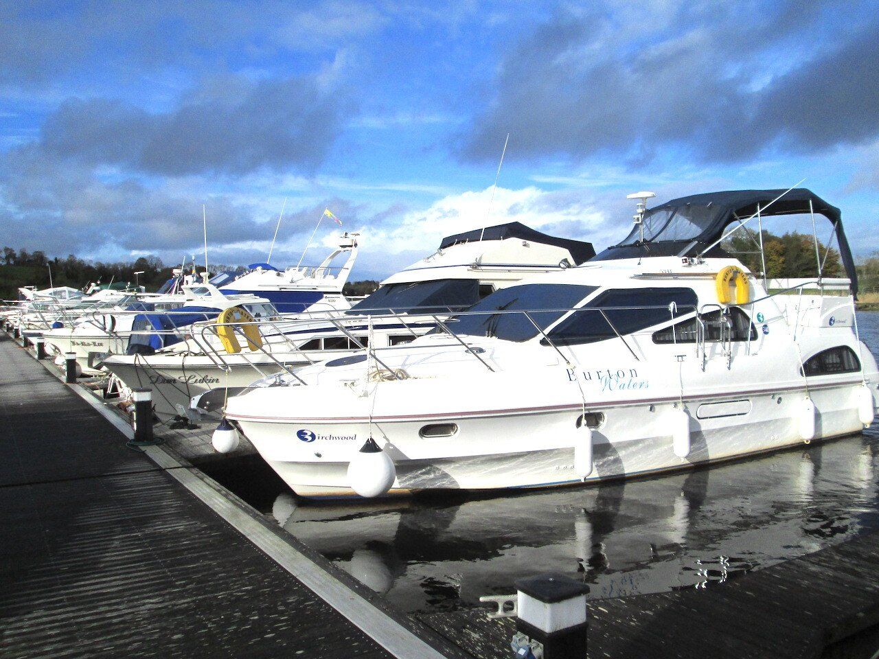 A view of the marine pontoons at Erne Marine Lough Erne, Northern Ireland
