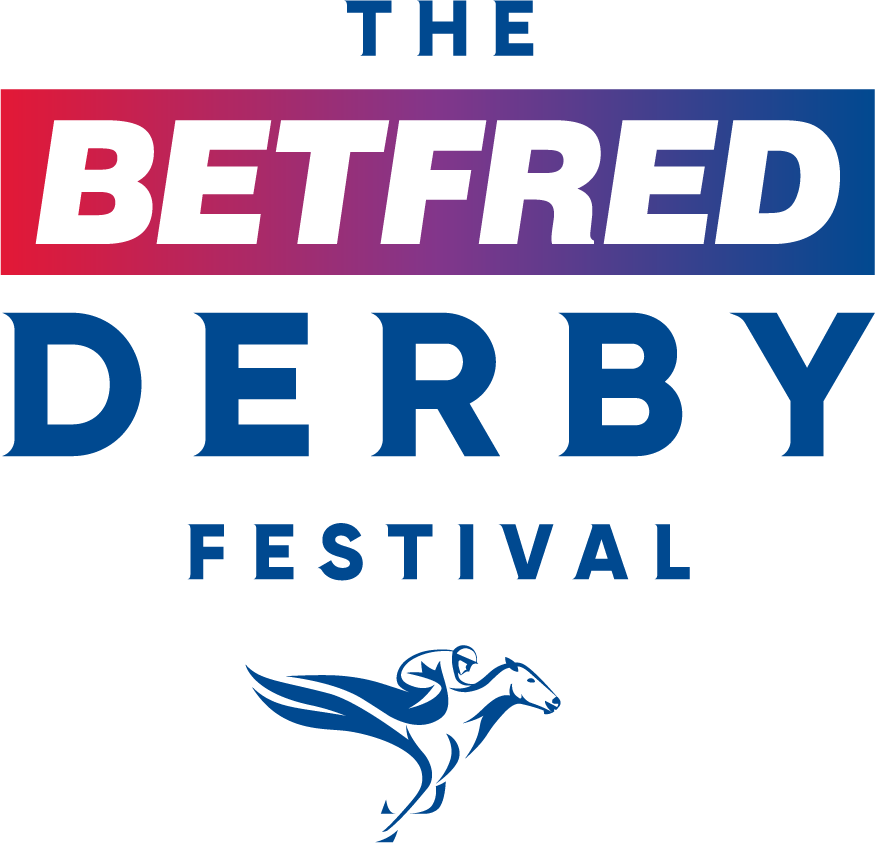 HBA Media 
| a logo for the derby festival with a horse on it .