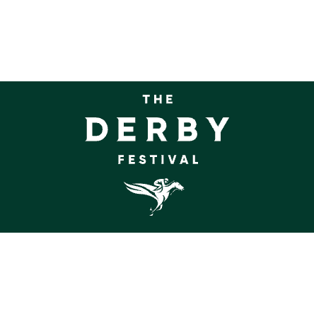 HBA Media 
| a logo for the derby festival with a horse on it .