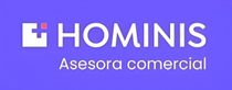 A purple logo for hominis asesora comercial