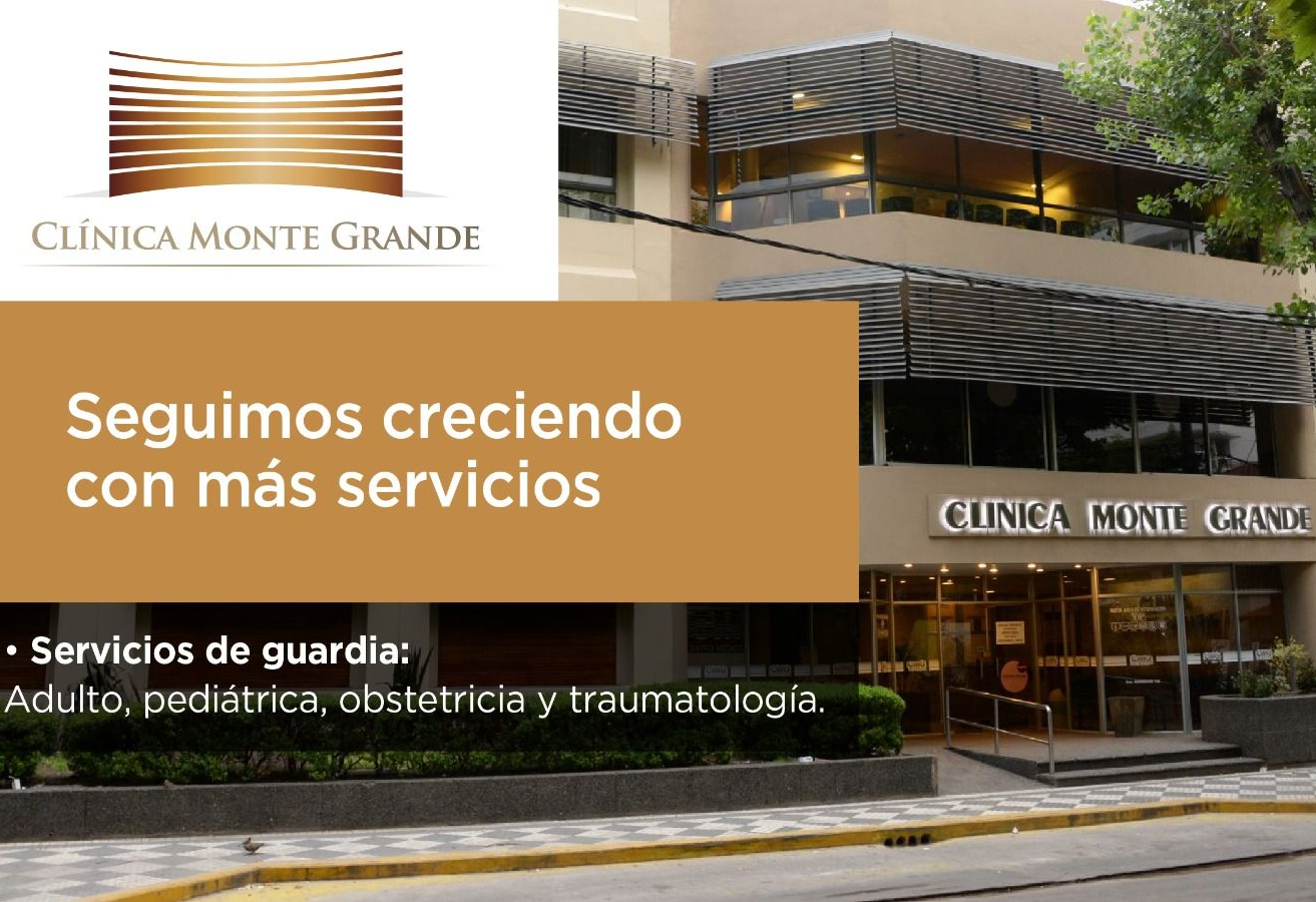 Clinic building, with text: