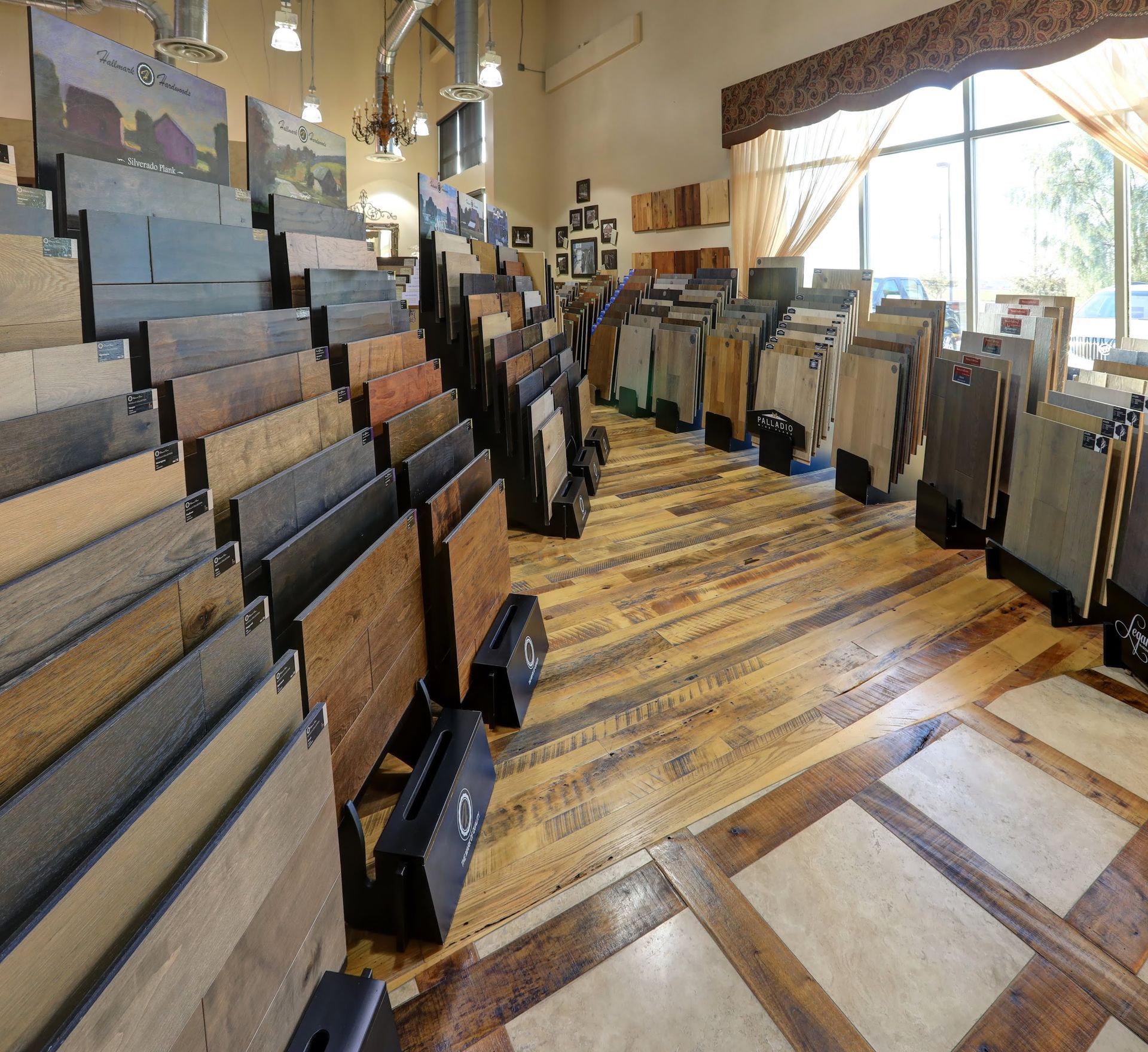 A showroom filled with lots of different types of flooring