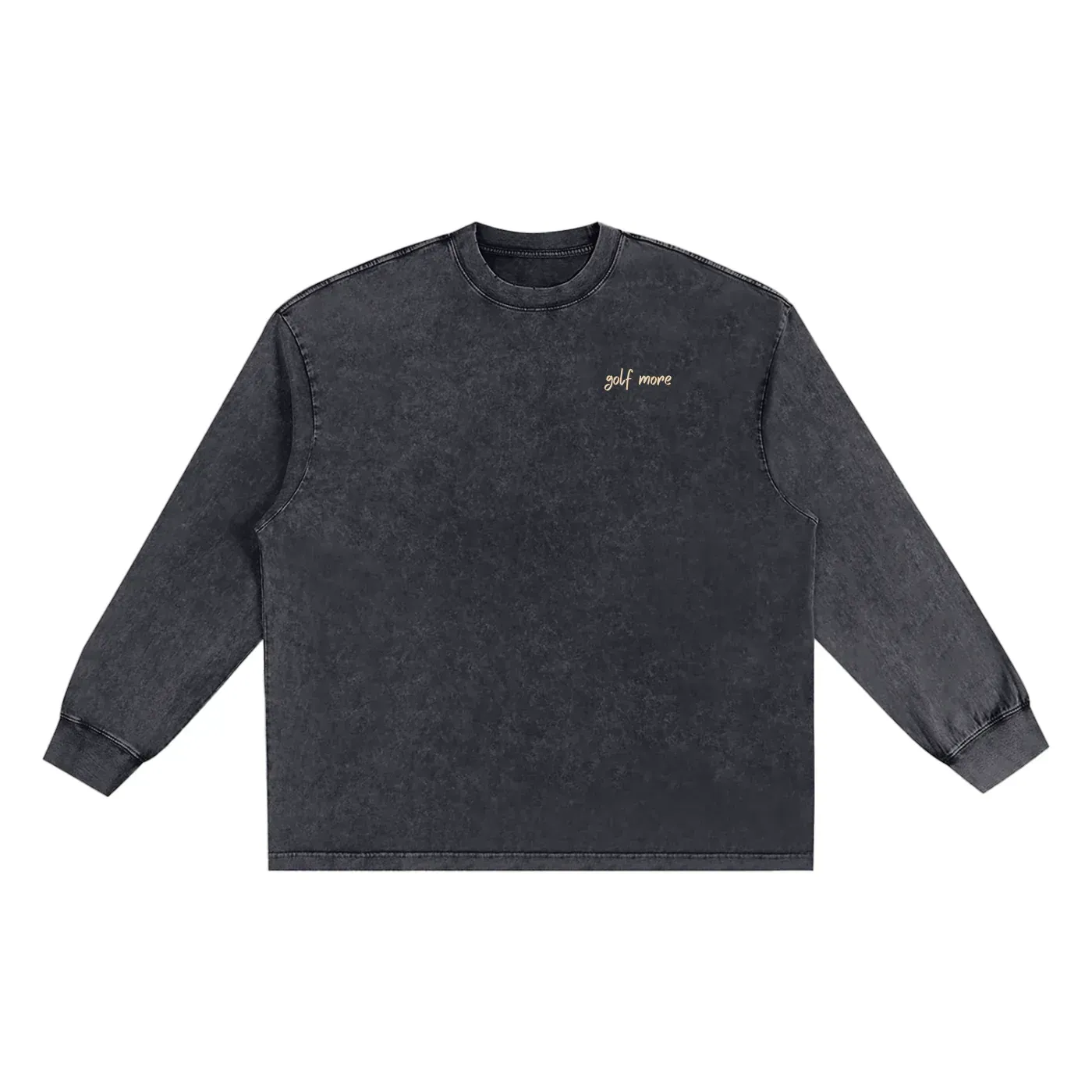 Washed Oversize Long Sleeve - Golf More Black
