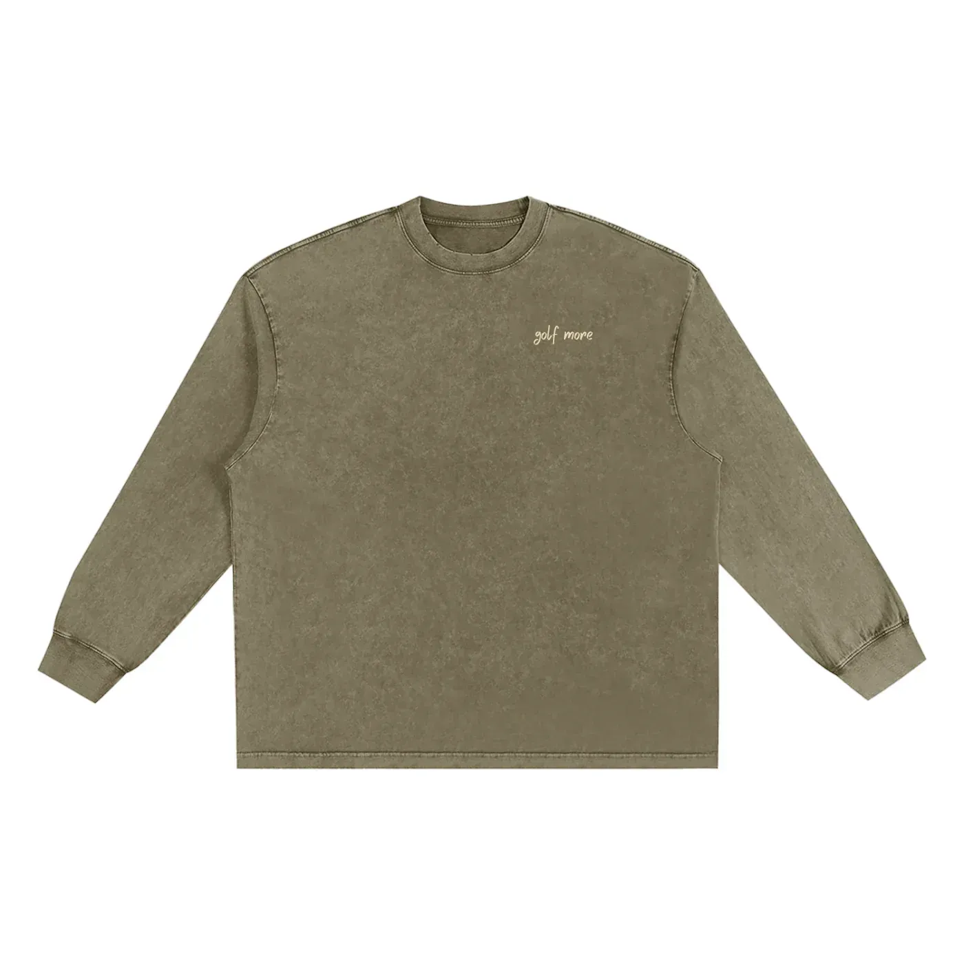 Washed Oversize Long Sleeve - Golf More - Stone Gray