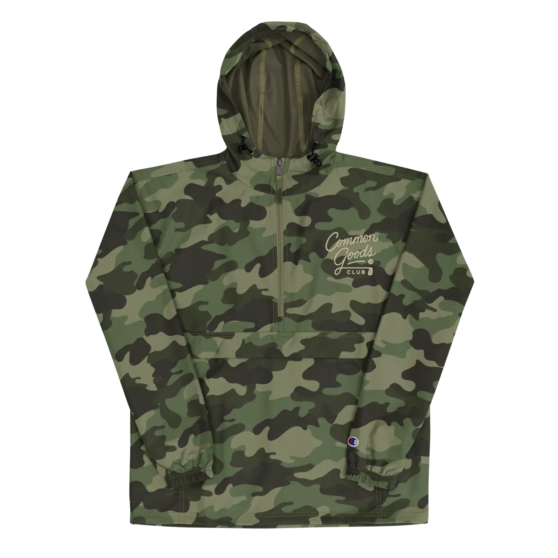 Performance Golf Rain Pullover Olive Camo Green
