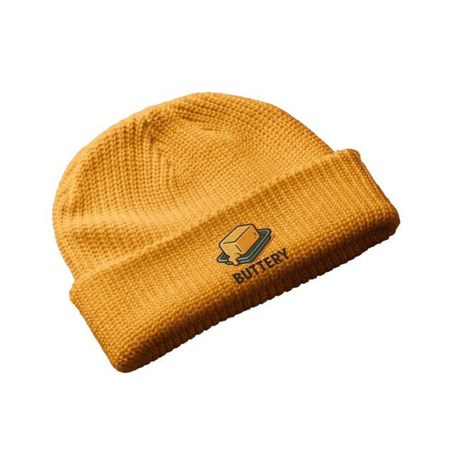 Knit Fisherman Buttery Beanie Gold