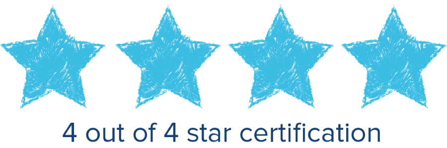 Four blue stars, with 