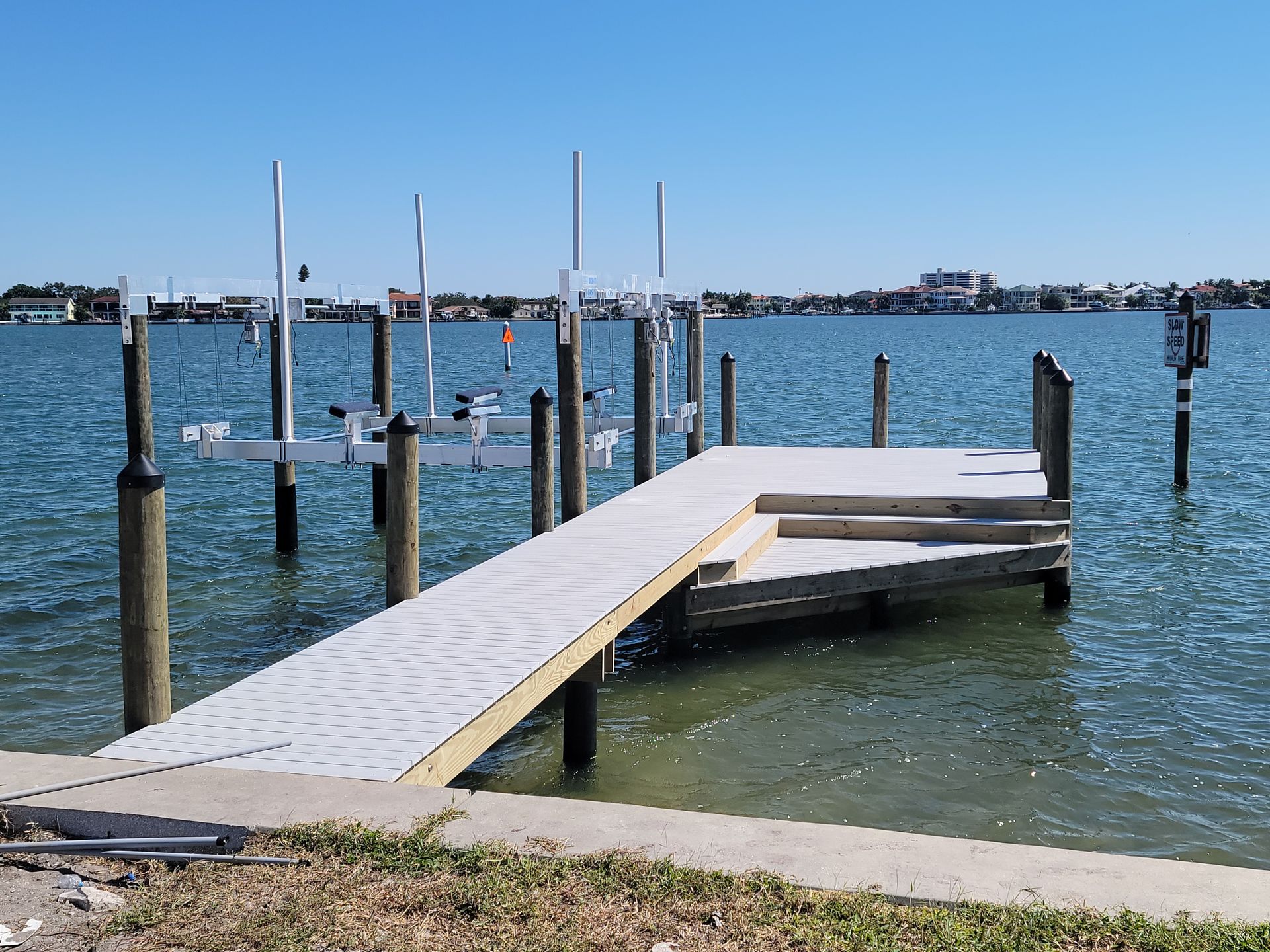 A dock in the middle of a body of water