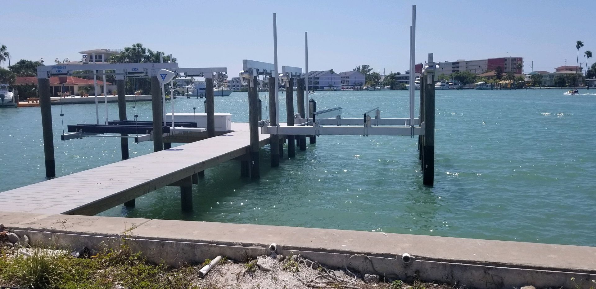 A dock in the middle of a body of water