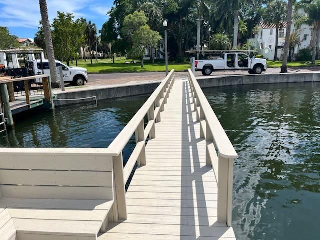 A dock overlooking a body of water.