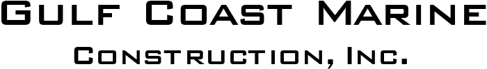 A logo for gulf coast marine construction inc.