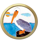 A pelican is sitting on a dock in the ocean.