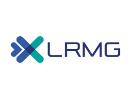 Logo of LRMG with abstract blue and teal shapes next to the text "LRMG."