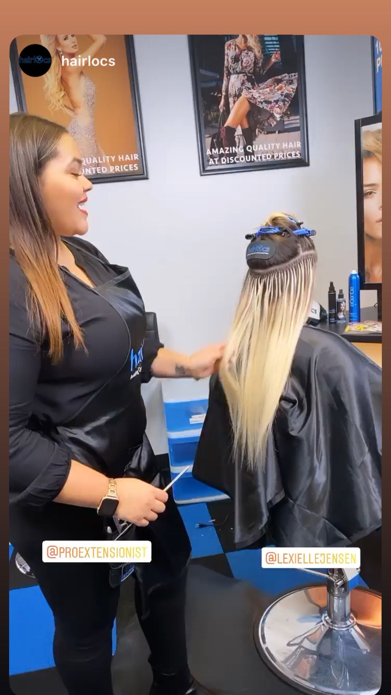 a woman is cutting a woman 's hair in a salon .
