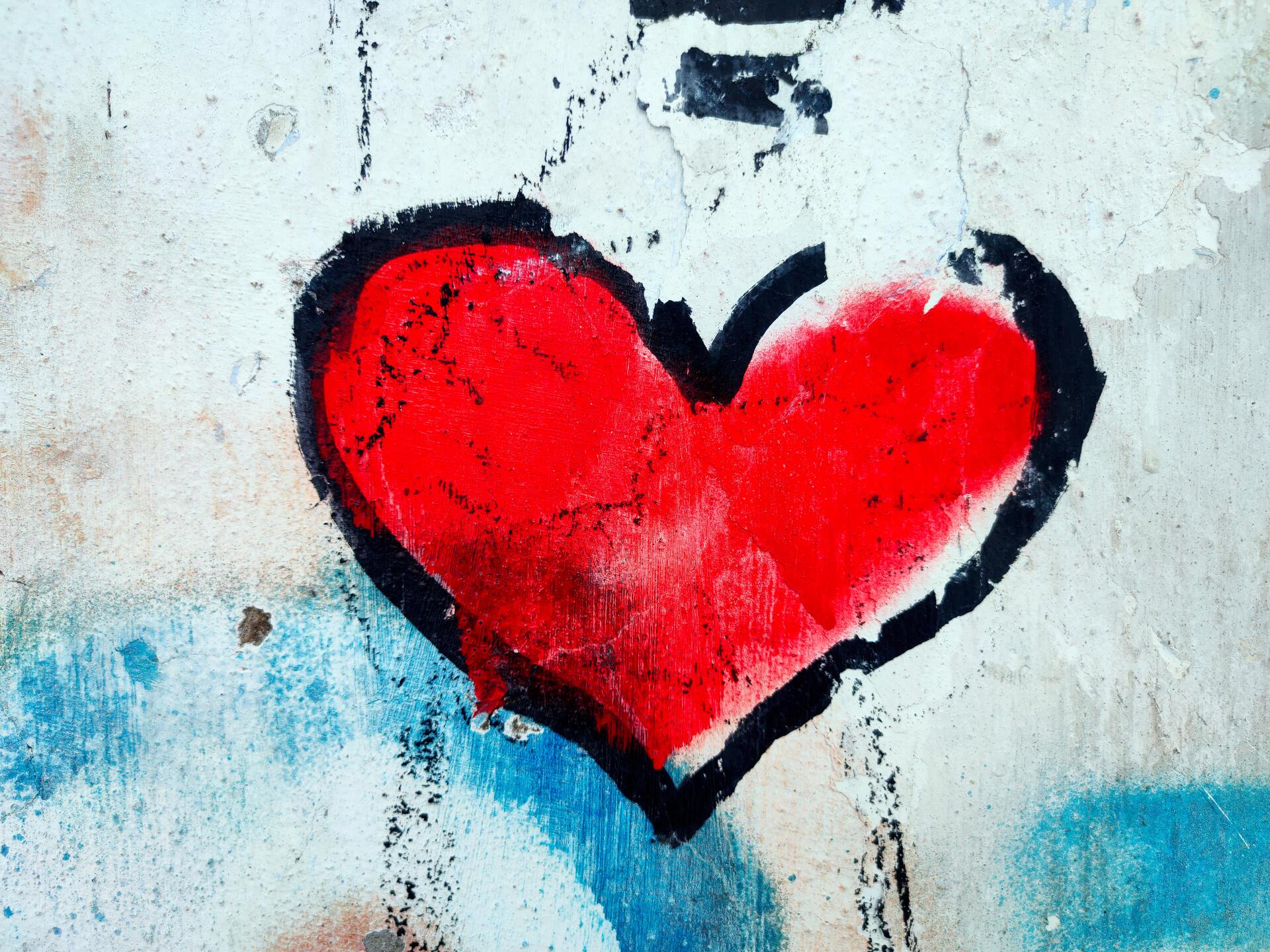 Red graffiti heart