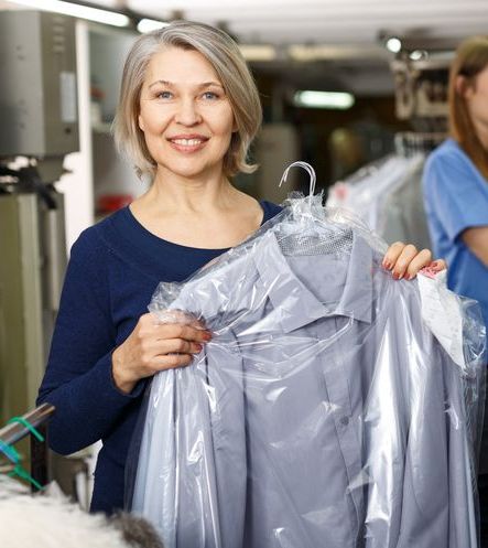 Portrait of female laundry customer