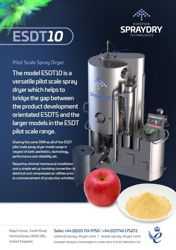 ESDT 15 Pilot Scale Spray Drying