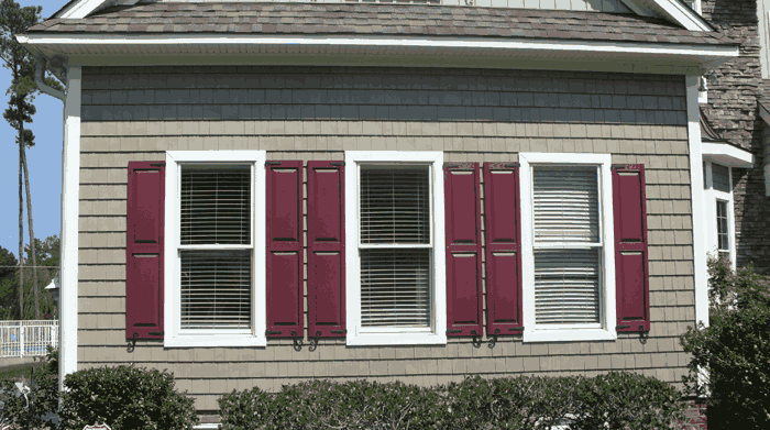 Windows with Red Shutter Doors — Residential in Yorktown, VA