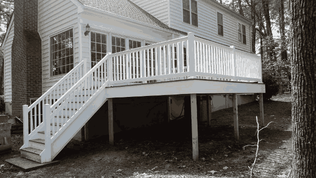 Side View of White Stairs Railings — Railings in Yorktown, VA
