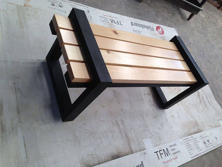 DISEÑO Y PROYECCIÓN - Banca madera y acero wooden bench with steel