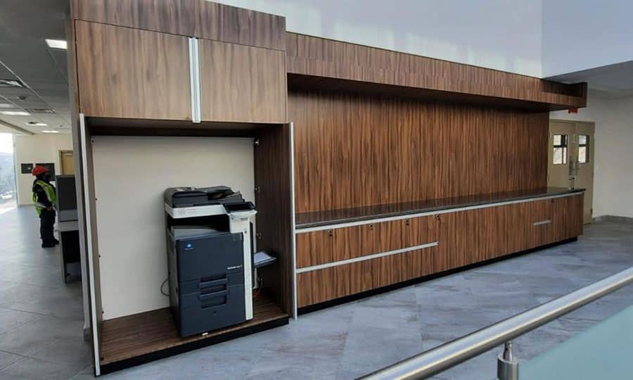 DISEÑO Y PROYECCIÓN - Area de copiado industrial de madera, Industrial wood cabinet for copying area