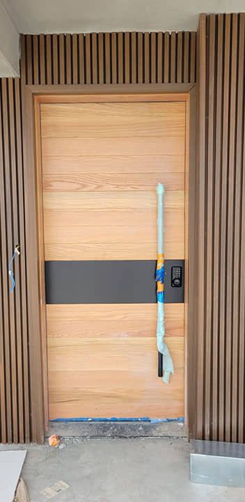 DISEÑO Y PROYECCIÓN - Exterior door, red oak exterior door, Stainless steel exterior door, wood fire proof exterior door