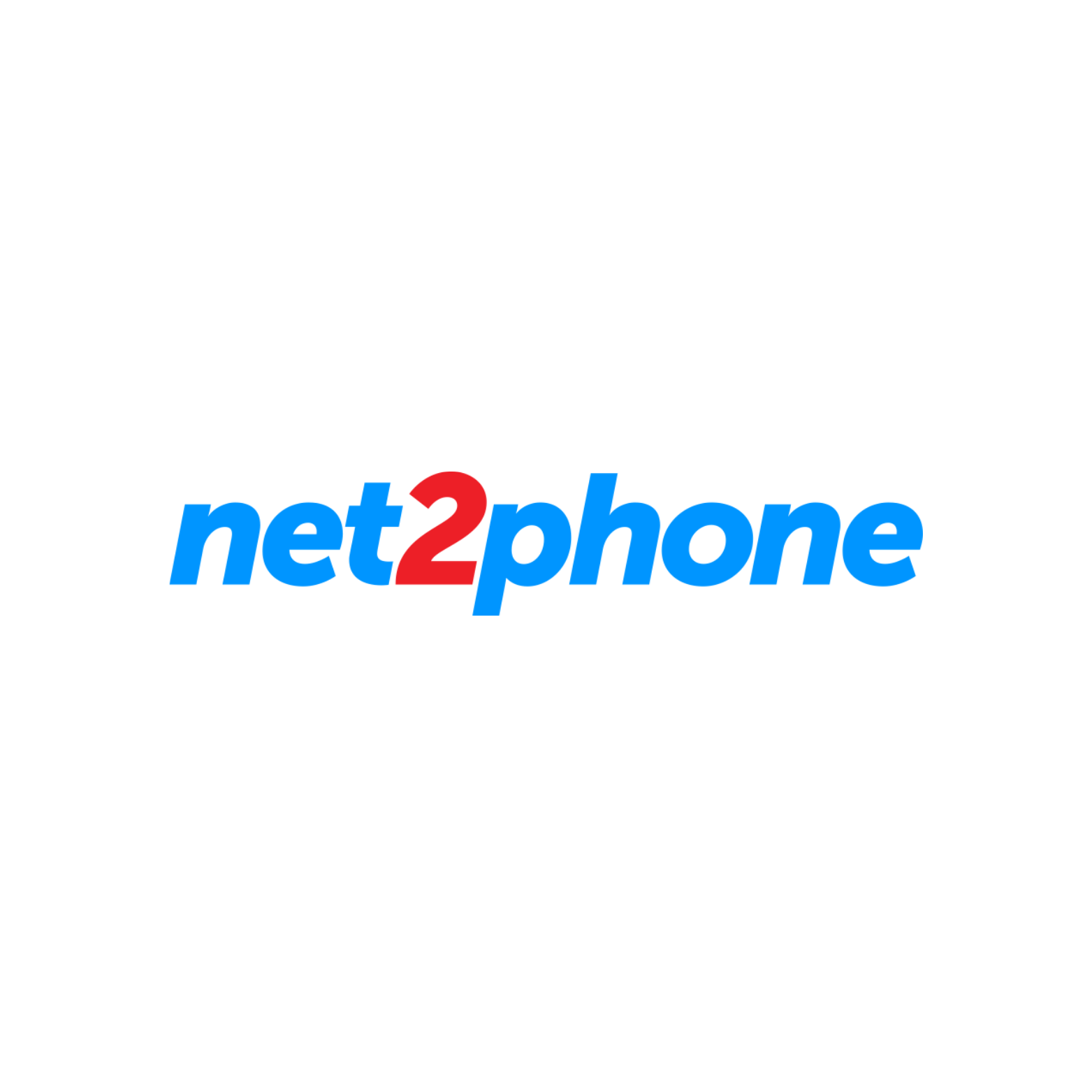 The net2phone logo with the word "net" and "phone" in blue and the number "2" in red on a white background.