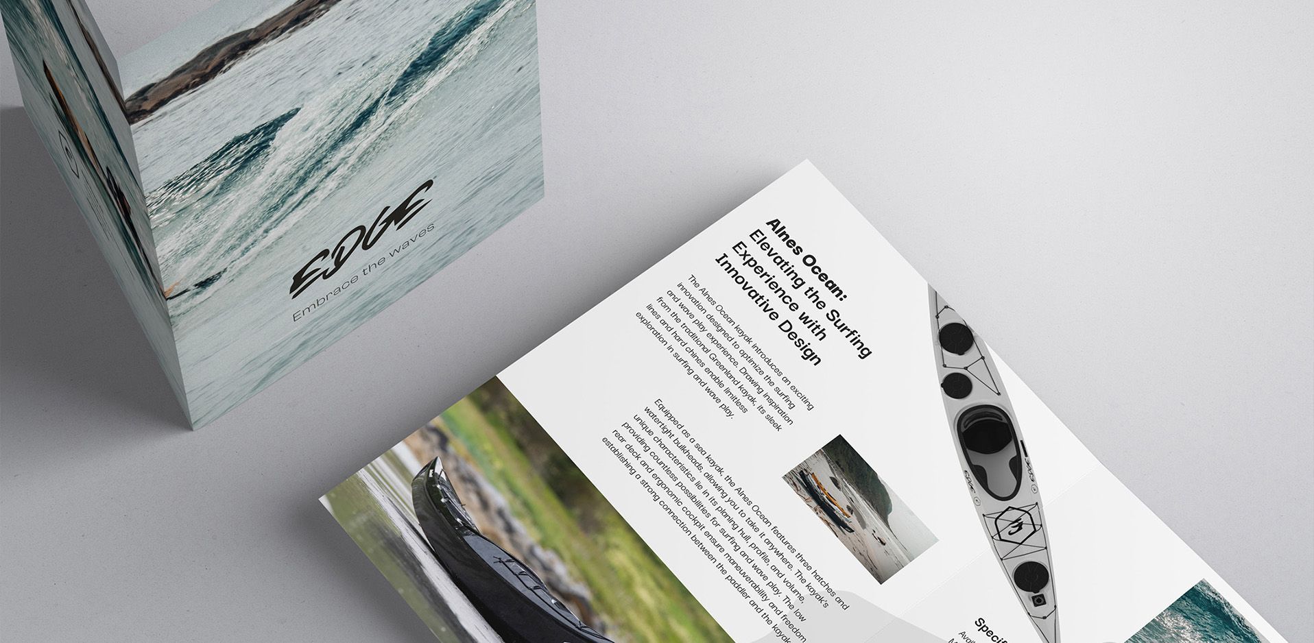 Nærbilde av brosjyre for Edge Kayak