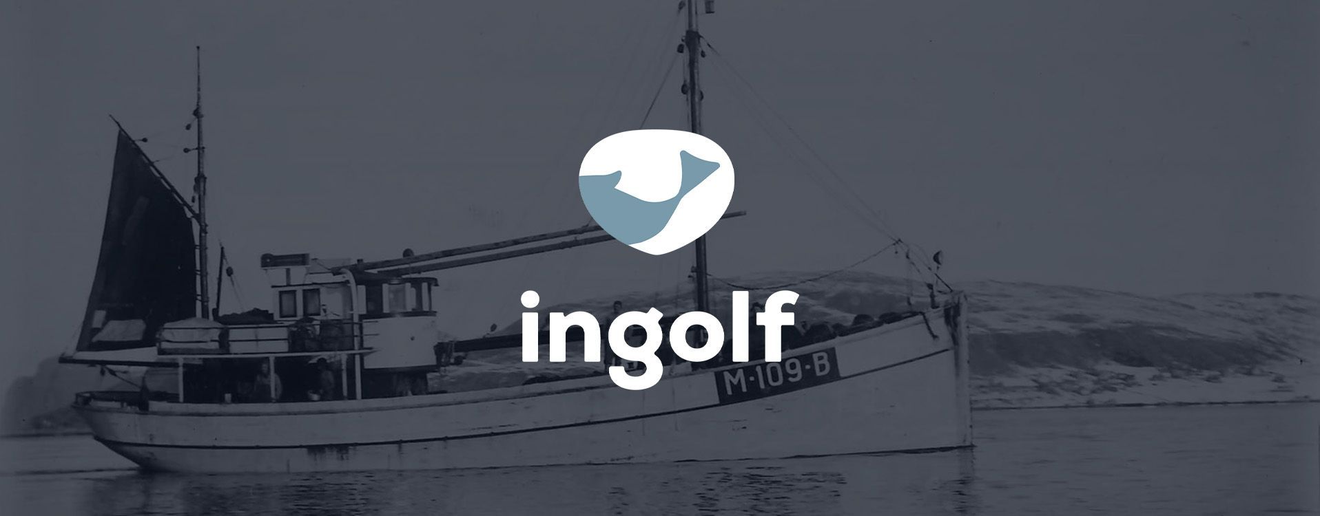 Ingolf Engeset logo på bilde av fiskebåt