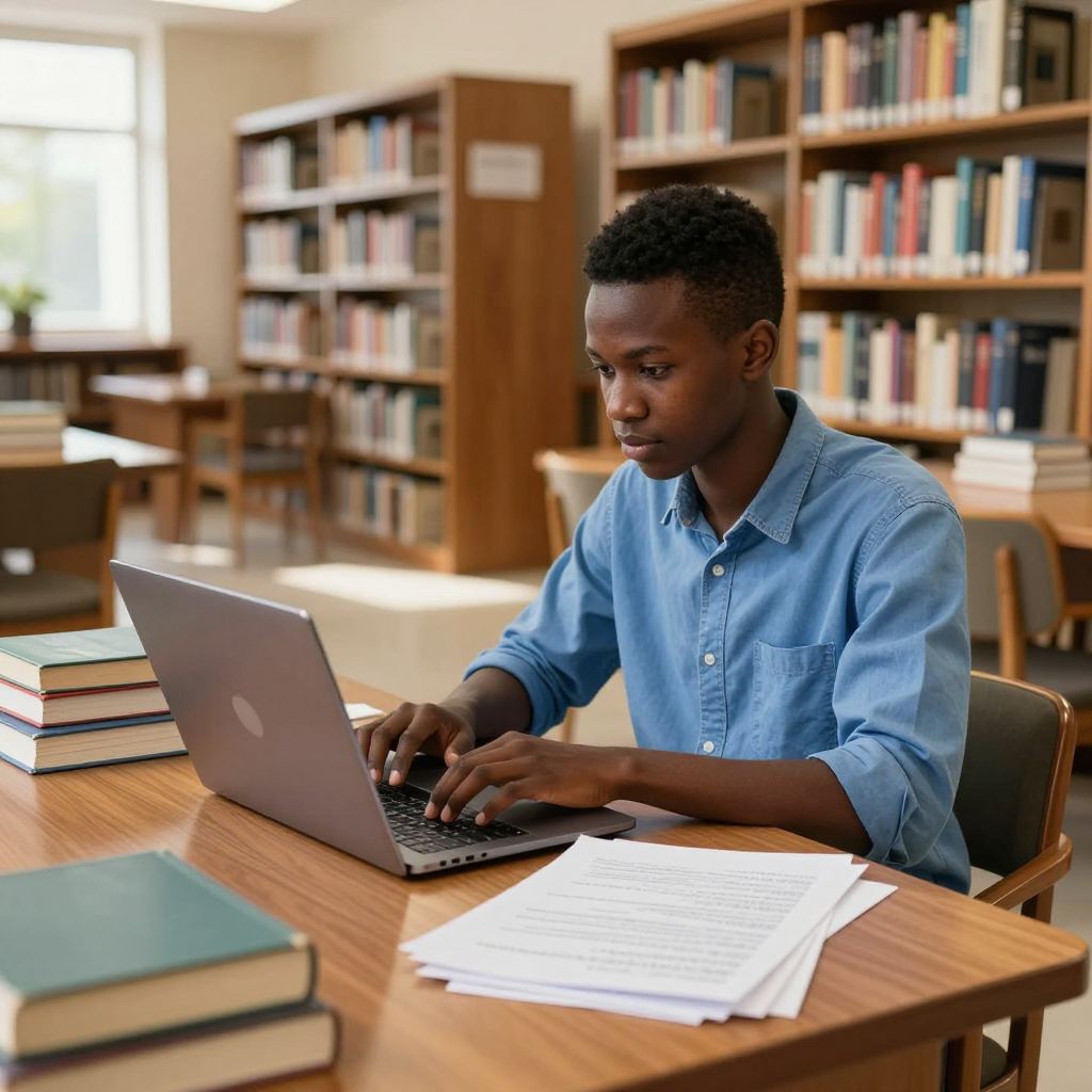 A student from Victoria Falls Applying for Scholarship guidance with Prestige Scholar