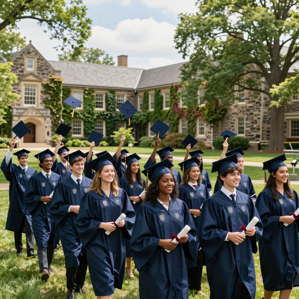 “Mutare students celebrating graduation outdoors, representing study abroad success with Prestige Scholar