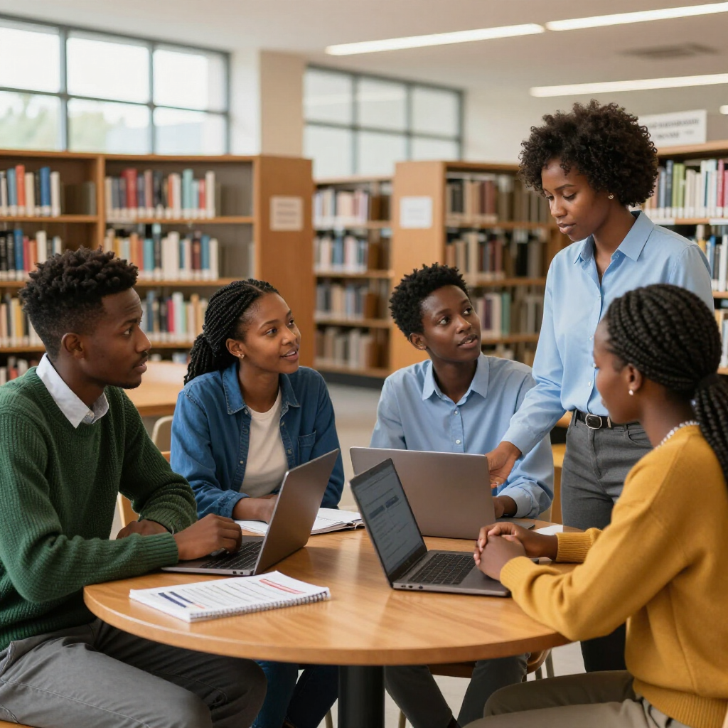 Kwekwe students collaborating, preparing study abroad applications with Prestige Scholar guidance