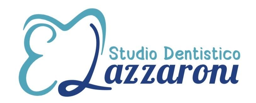 Logo dello Studio Dentistico Lazzaroni in verde acqua e blu scuro su sfondo bianco.