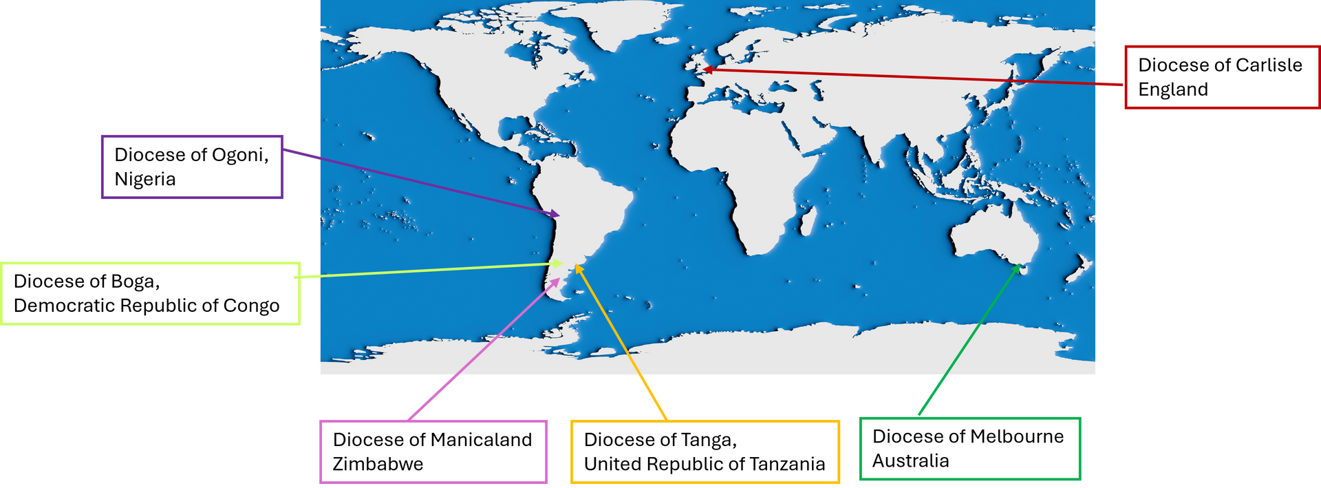 A map of the world with labels on it