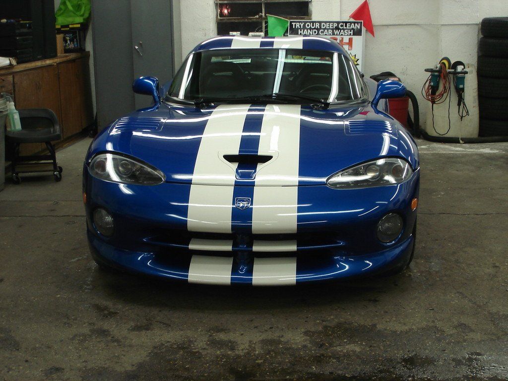 Blue Car with Center Stripes | Glendale, WI | North Shore’s Finest Auto Detailing