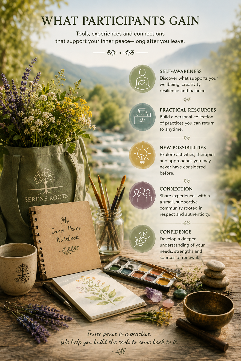What participants gain from their time at a Serene Roots retreat or a SR workshop