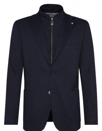 Digel Giacca blu in jersey modern fit digel con pettorina staccabile