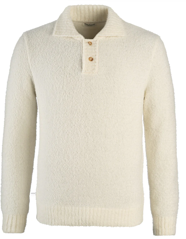 Phil Petter Fur-Look Sweater With Polo Collar