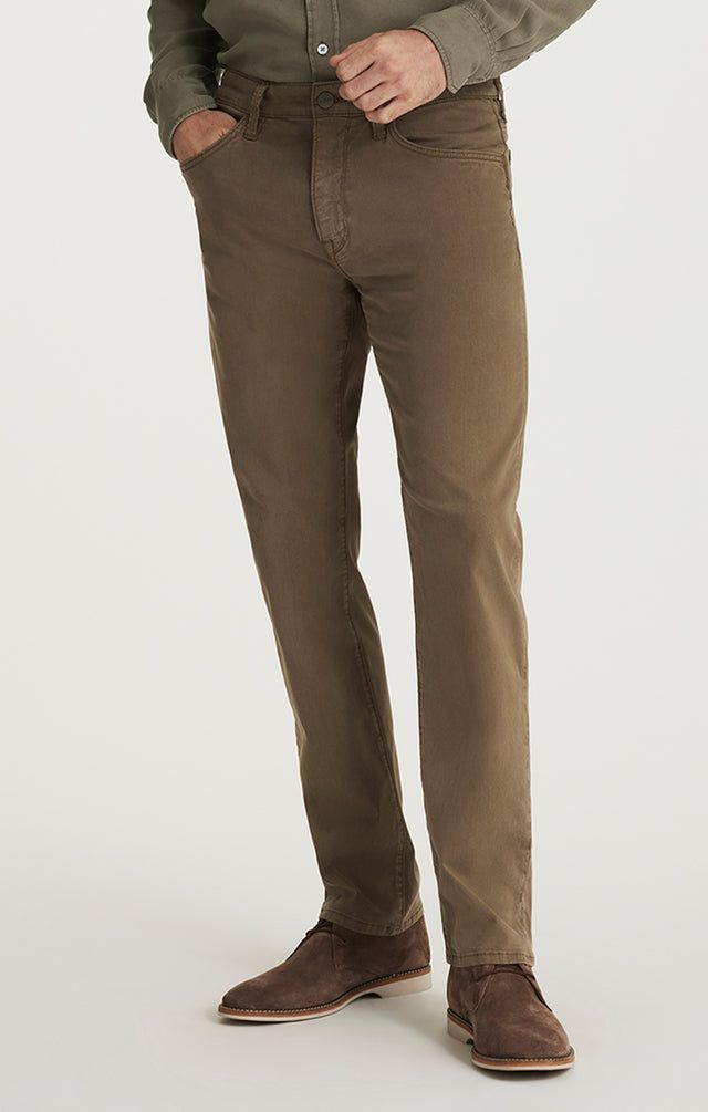 34 Heritage Courage Straight Leg Pants in Lizard Green Twill