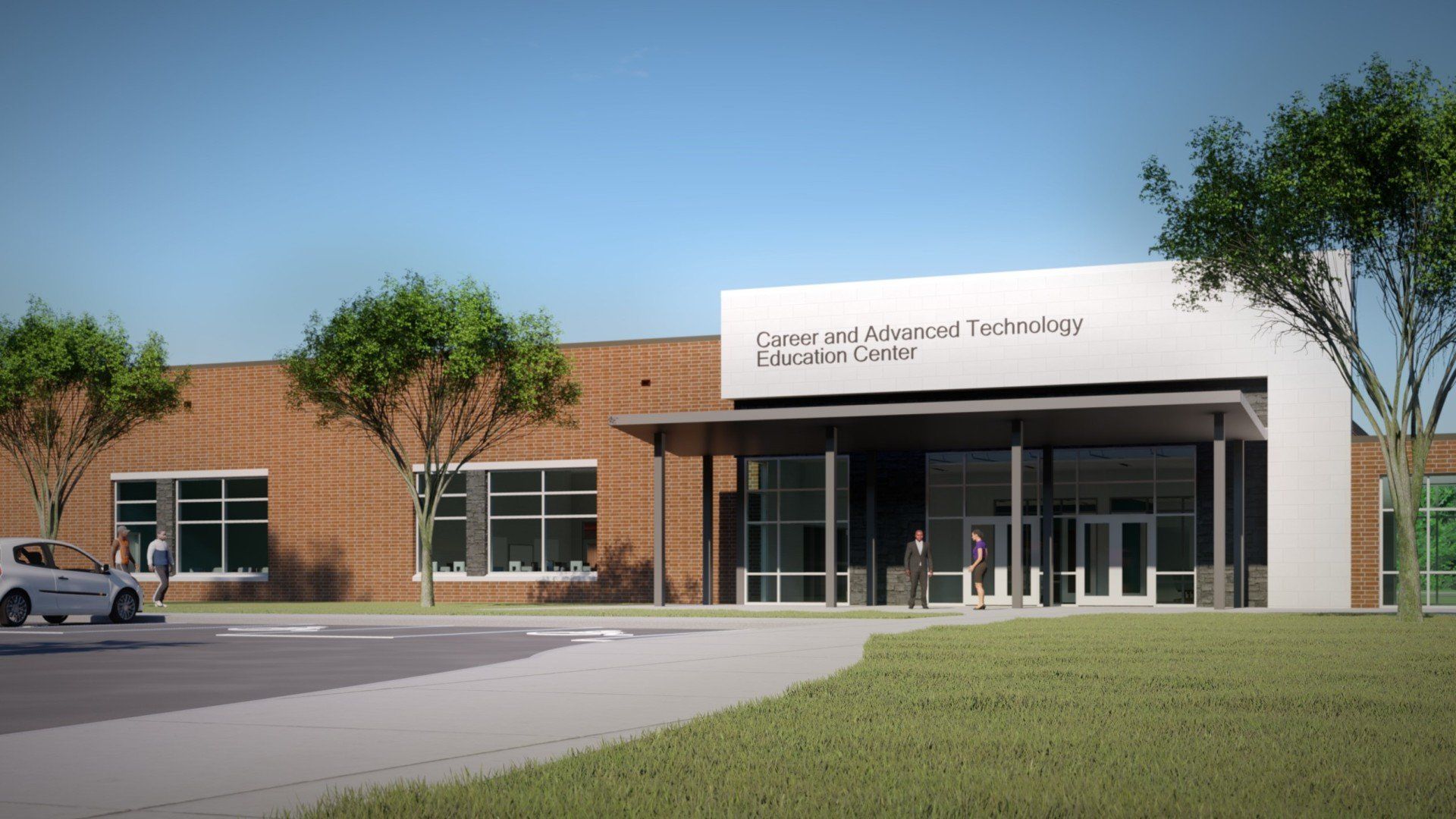 an artist 's impression of a new school building