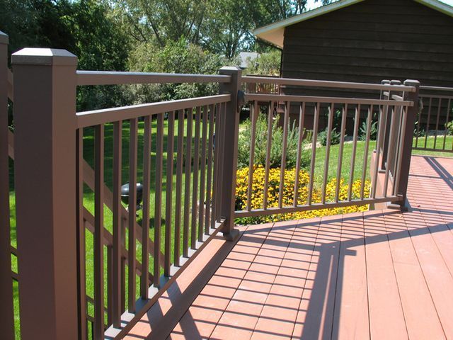 Aluminum Fence On Wooden Deck