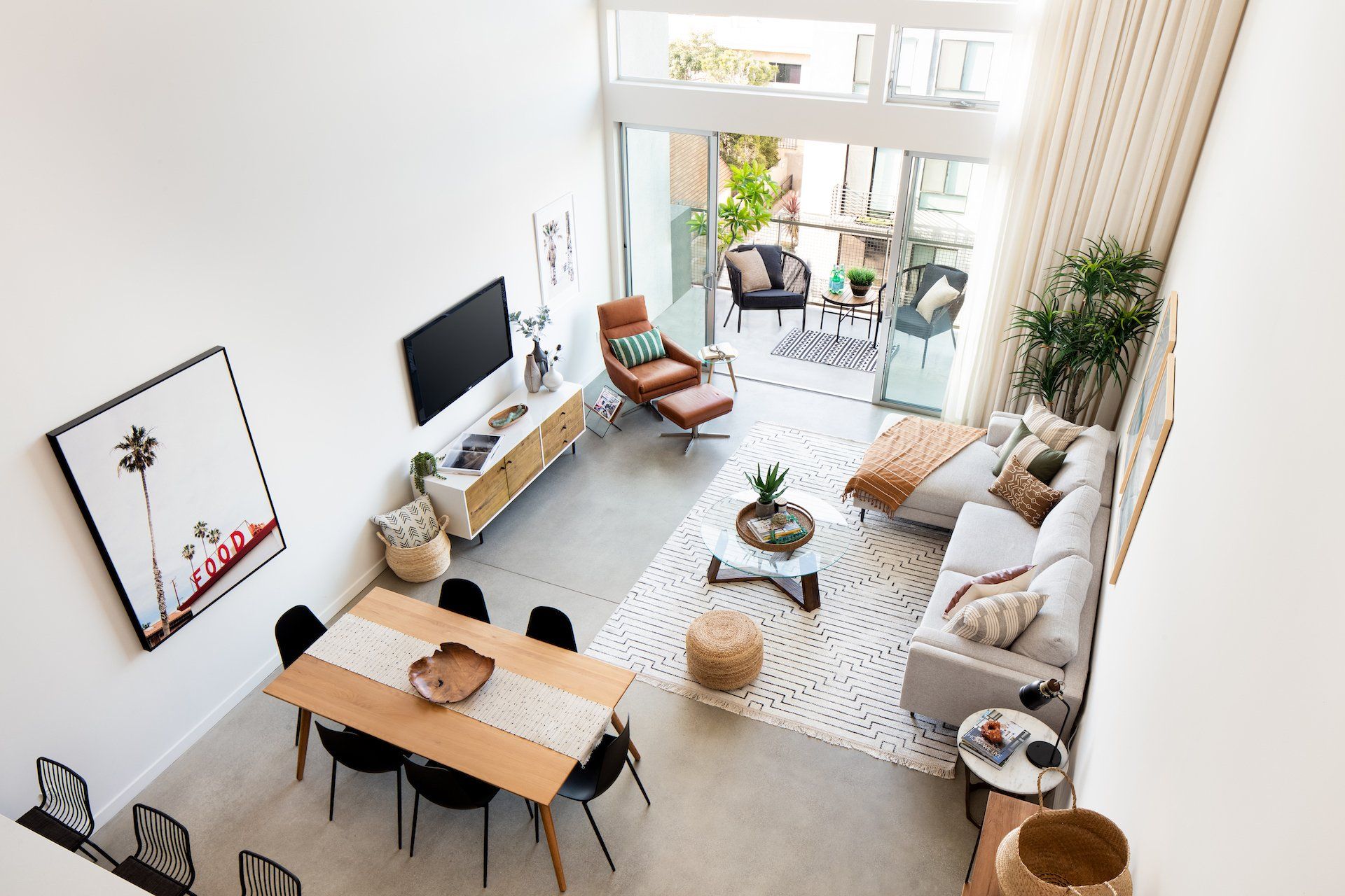 culver city loft living room